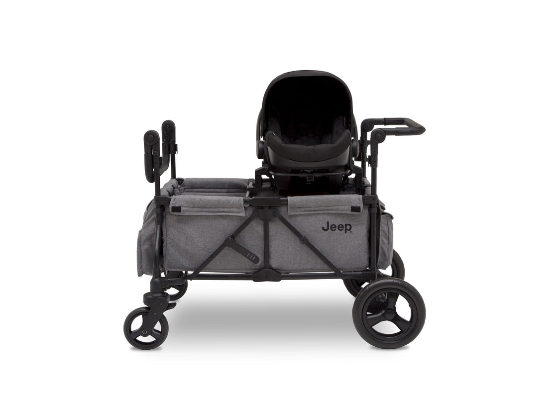 Jeep Wrangler Stroller Wagon by Delta Children, Grey (2148), Attach your current infant car seat