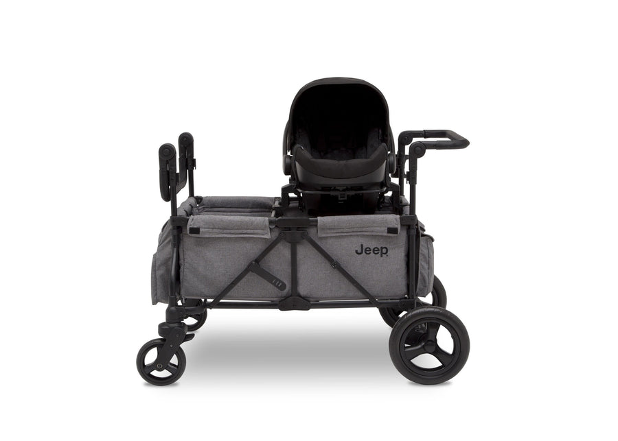 Jeep Wrangler Stroller Wagon by Delta Children, Grey (2148), Attach your current infant car seat 6-Jeep Wrangler Stroller Wagon