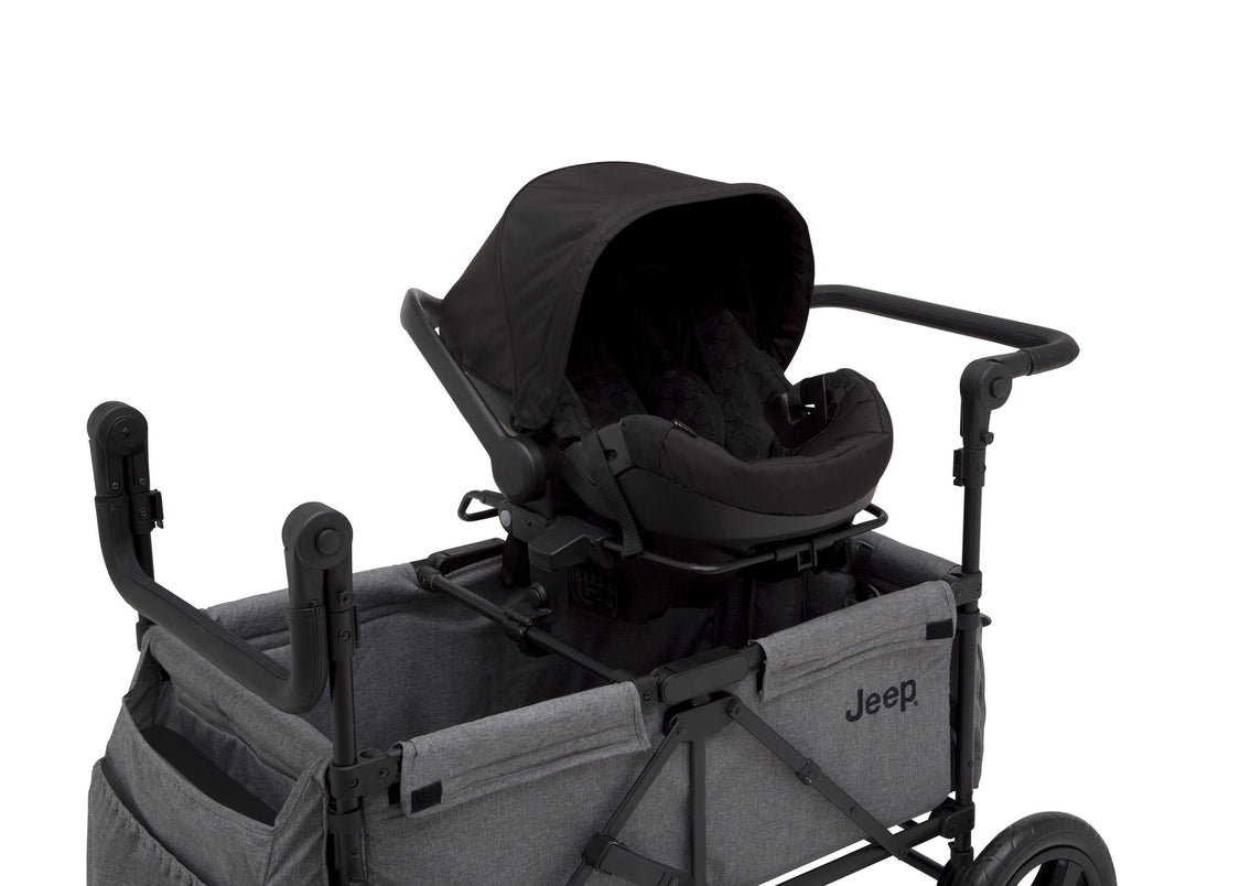 Jeep Wrangler Stroller Wagon by Delta Children, Grey (2148), Included car seat adapter