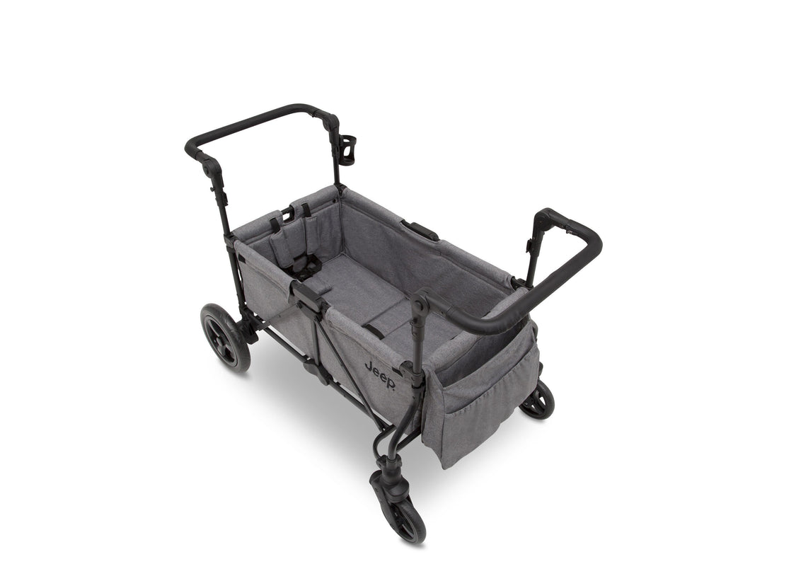 Jeep Wrangler Stroller Wagon by Delta Children, Grey (2148), Durable frame holds up to 110 pounds
