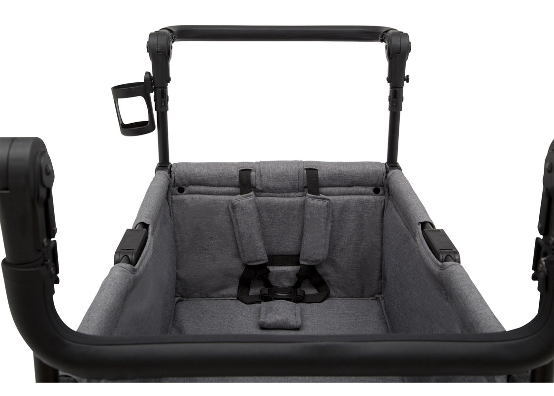 Jeep Wrangler Stroller Wagon by Delta Children, Grey (2148), two 5-point safety harness seats for older children