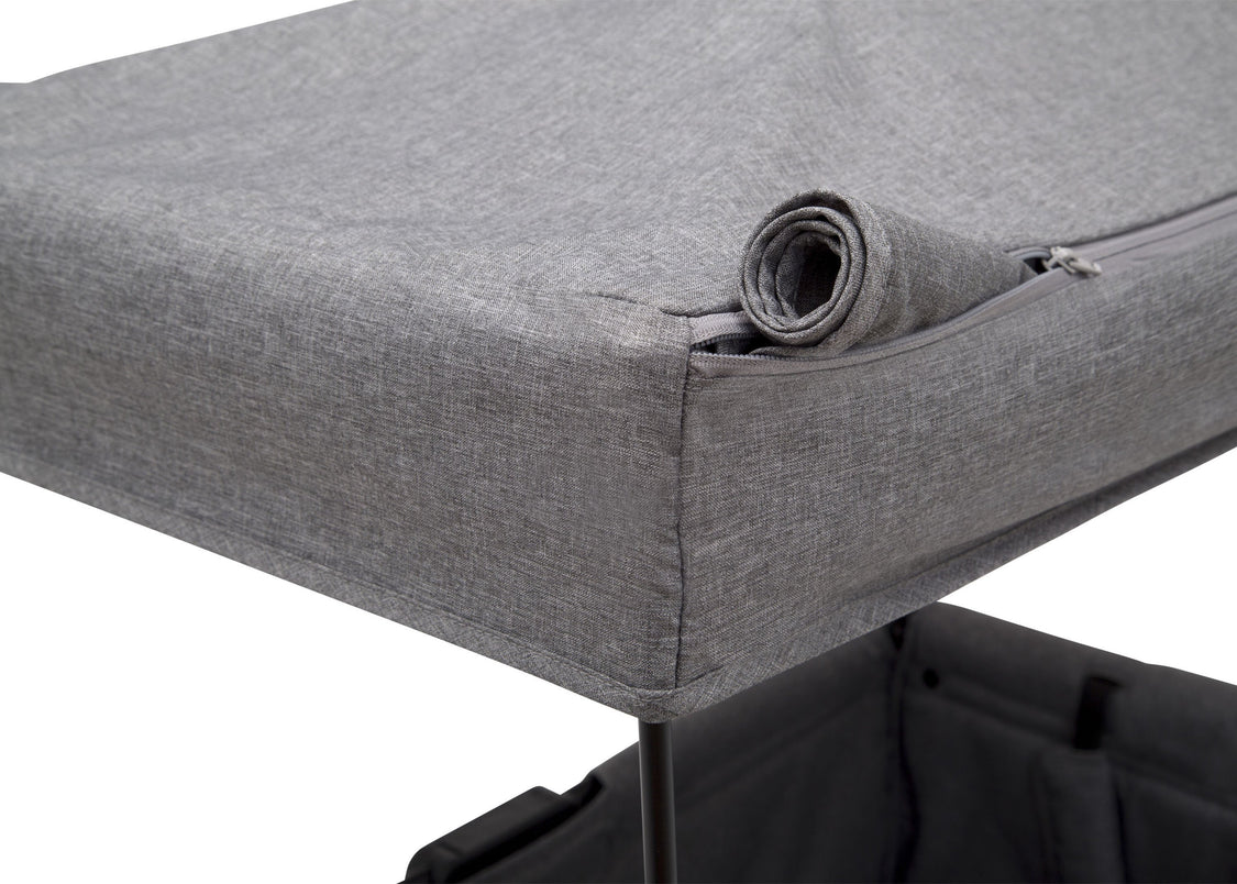 Jeep Wrangler Stroller Wagon by Delta Children, Grey (2148), mesh canopy and roll-down 