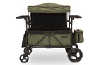 Black with Olive Green (2182) 2-Jeep Wrangler Deluxe Stroller Wagon with Cooler Bag