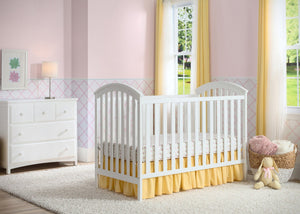 Delta Children White (100) Arbour 3-in-1 Crib, Room View a1a 0