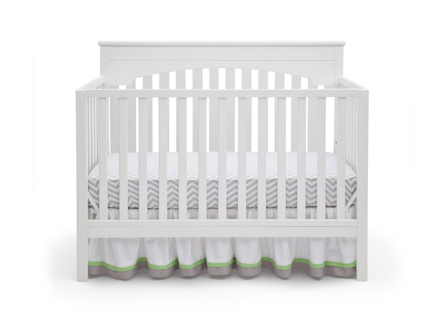 Delta Children White (100) Layla 4-in-1 Crib, Crib Conversion Front View a2a 4-Layla 4-in-1 Crib