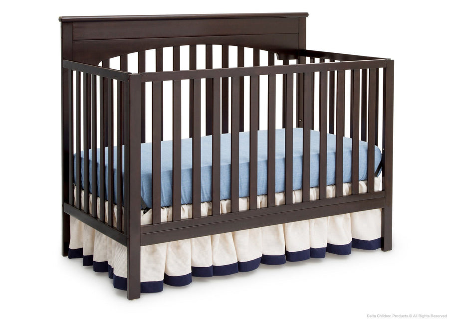 Delta Children Dark Chocolate (207) Layla 4-in-1 Crib, Crib Conversion c3c 5-Layla 4-in-1 Crib