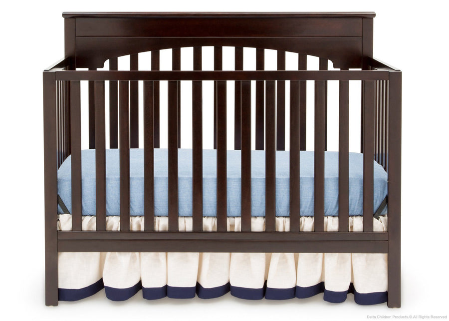 Delta Children Dark Chocolate (207) Layla 4-in-1 Crib, Crib Conversion c2c 14-Layla 4-in-1 Crib