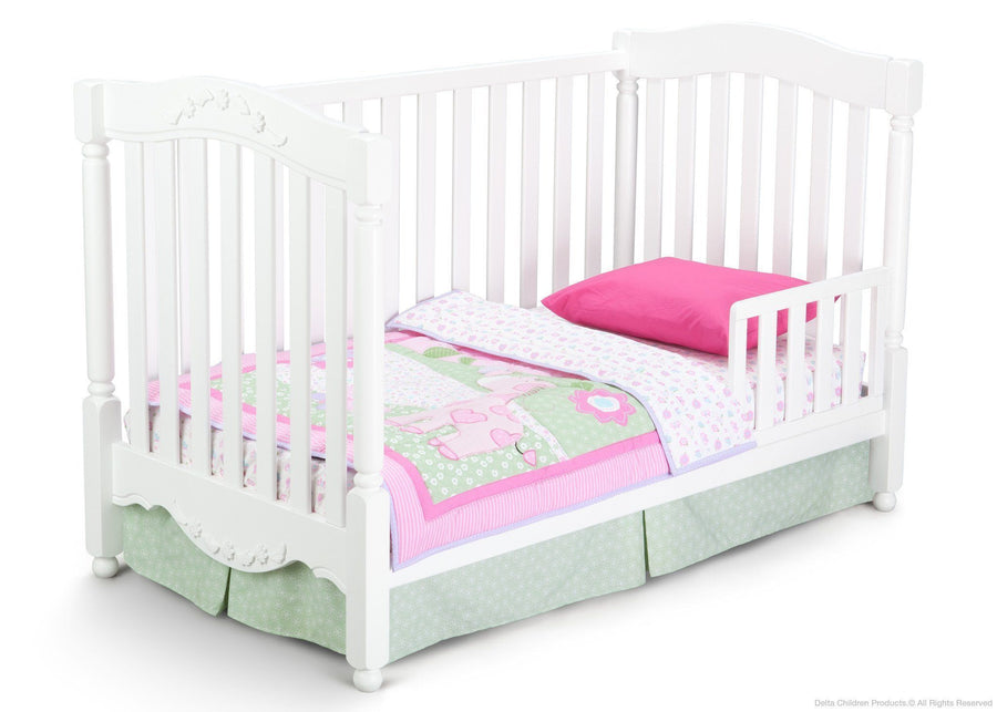Delta Children White (100) Sophia 3-in-1 Toddler Bed Conversion Right View a3a 2-Sophia 3-in-1 Crib