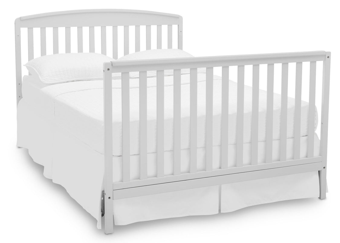Delta Children Bianca White (130) Brayden 4-in-1 Crib, Full Size Bed Conversion b6b