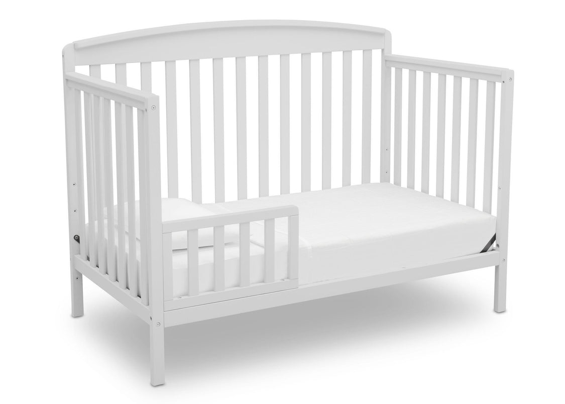 Delta Children Bianca White (130) Brayden 4-in-1 Crib, Toddler Bed Conversion b4b
