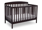 Delta Children Dark Chocolate (207) Brayden 4-in-1 Crib, Angled Crib View c3c 19-Brayden 4-in-1 Crib