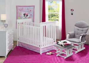 Delta Children White (100) Winter Park 3-in-1 Crib, Nursery View a1a 16