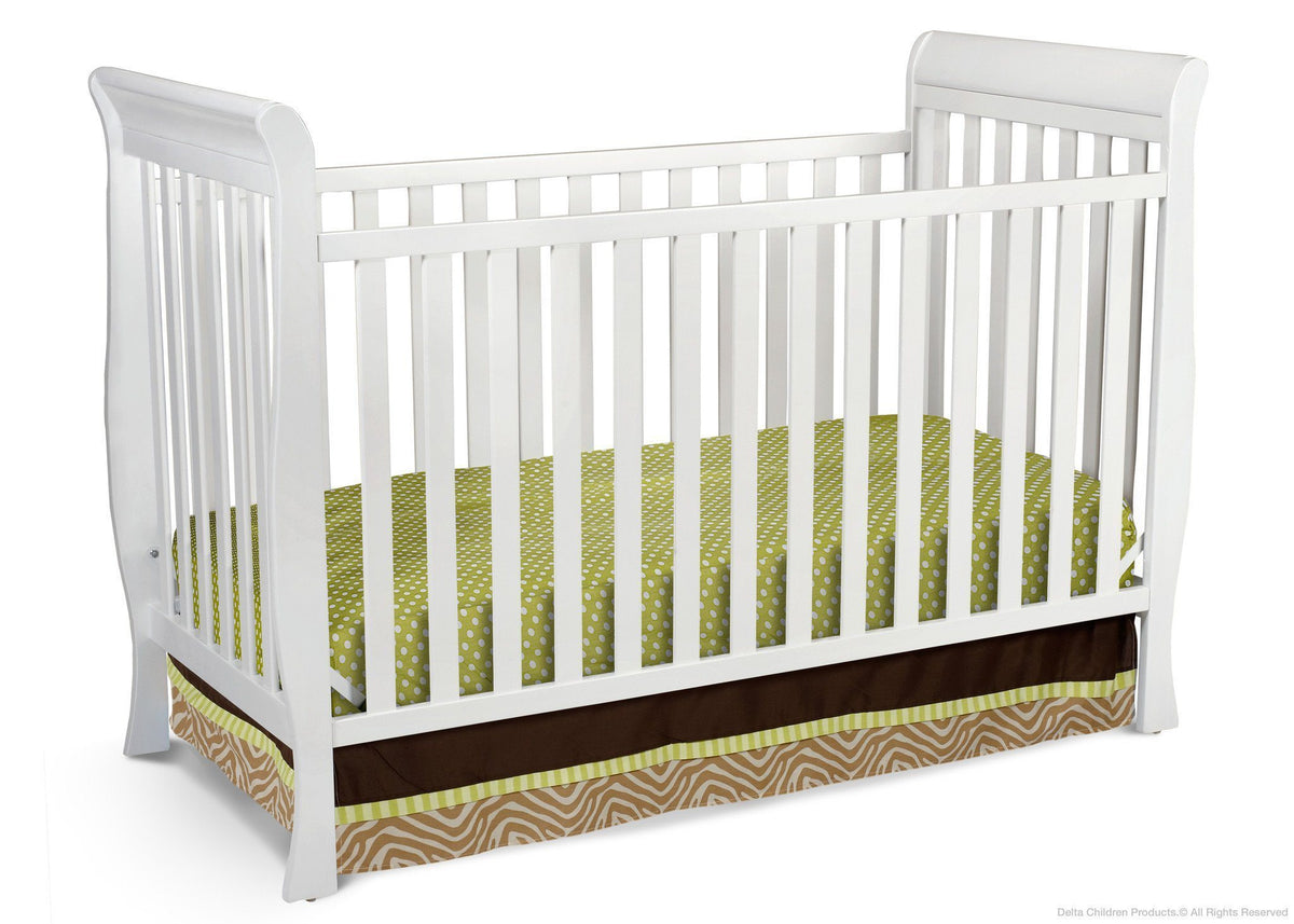 Delta Children White (100) Charleston/Glenwood 3-in-1 Crib, Crib Conversion a2a