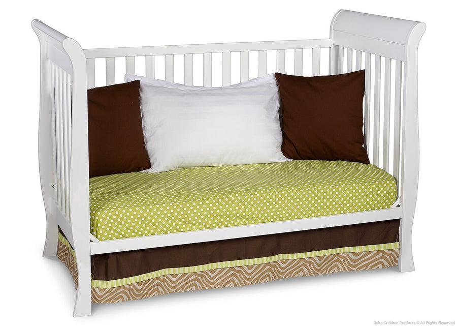 Delta Children White (100) Charleston/Glenwood 3-in-1 Crib, Day Bed Conversion a3a 3-Charleston/Glenwood 3-in-1 Crib