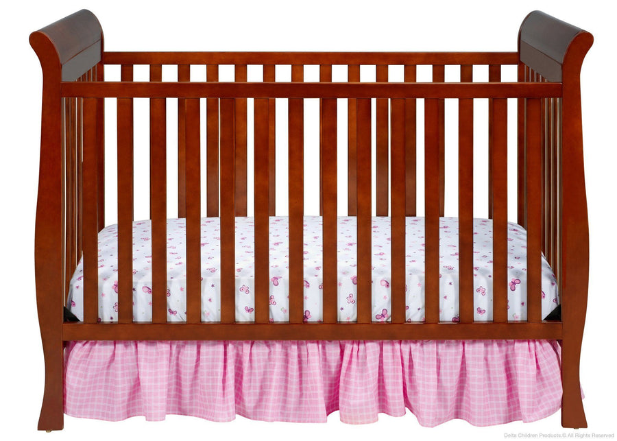 Delta Children Spiced Cinnamon (209) Charleston/Glenwood 3-in-1 Crib Front View, Crib Conversion c1c 8-Charleston/Glenwood 3-in-1 Crib