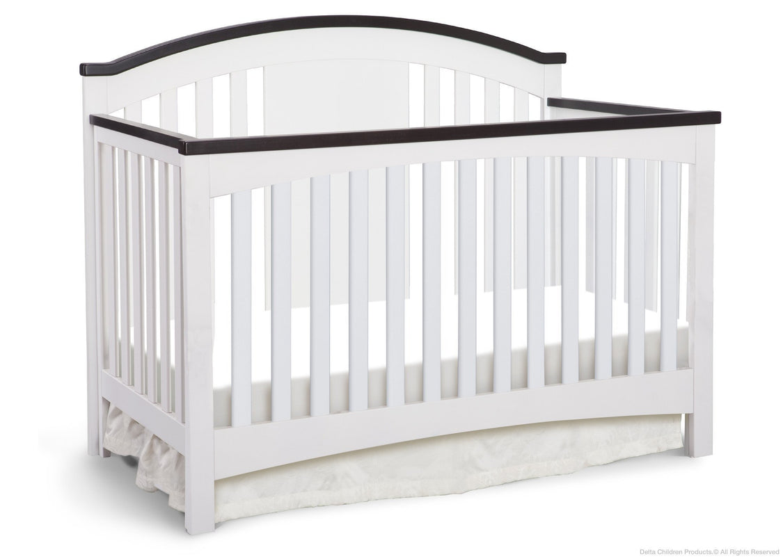Delta Children White/Espresso (145) Newport 4-in-1 Crib, Crib Conversion