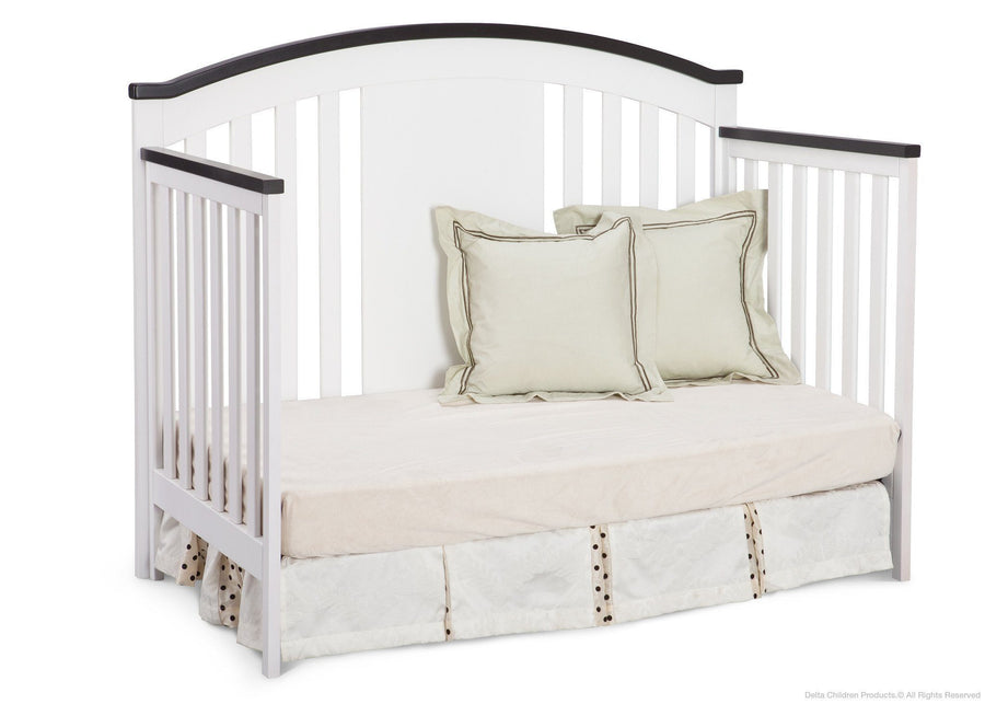 Delta Children White/Espresso (145) Newport 4-in-1 Crib, Day Bed Conversion a3a 2-Newport 4-in-1 Crib