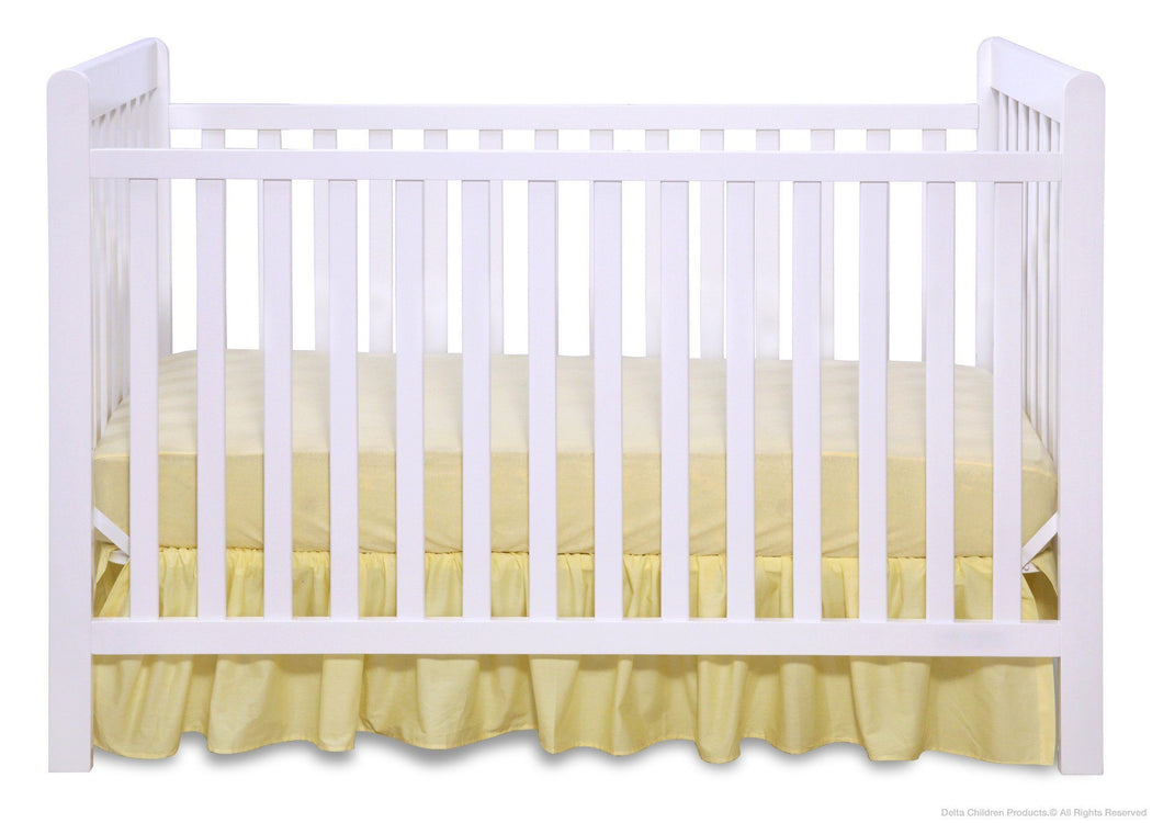 Delta Children White (100) Waves 3-in-1-Crib front view, c1c