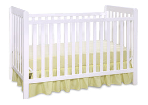 Delta Children White (100) Waves 3-in-1-Crib, side view, c2c 33