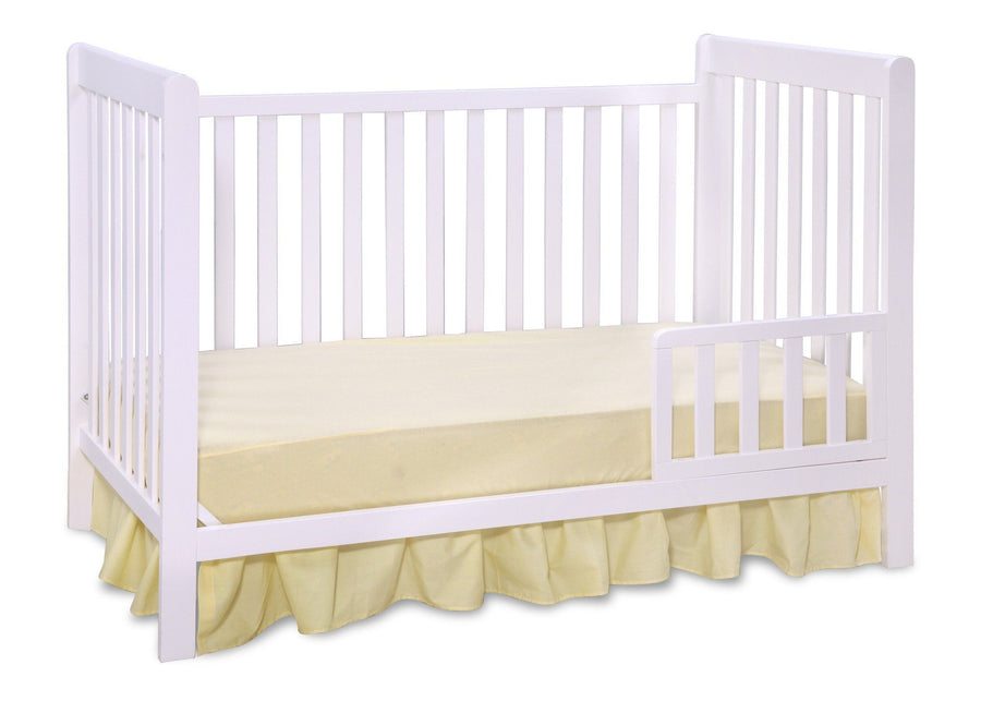 Delta Children White (100) Waves 3-in-1-Crib, Toddler Bed Conversion c3c 10-Waves 3-in-1-Crib