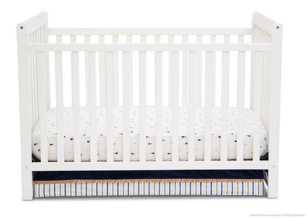 Delta Children White Ambiance (108) Waves 3-in-1-Crib, front view, d1d