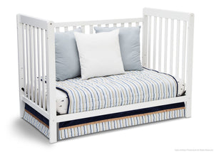 Delta Children White Ambiance (108) Waves 3-in-1-Crib Side View, Day Bed Conversion d4d 18