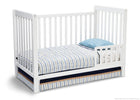 Delta Children White Ambiance (108) Waves 3-in-1-Crib Side View, Toddle Bed Conversion d3d 13-Waves 3-in-1-Crib
