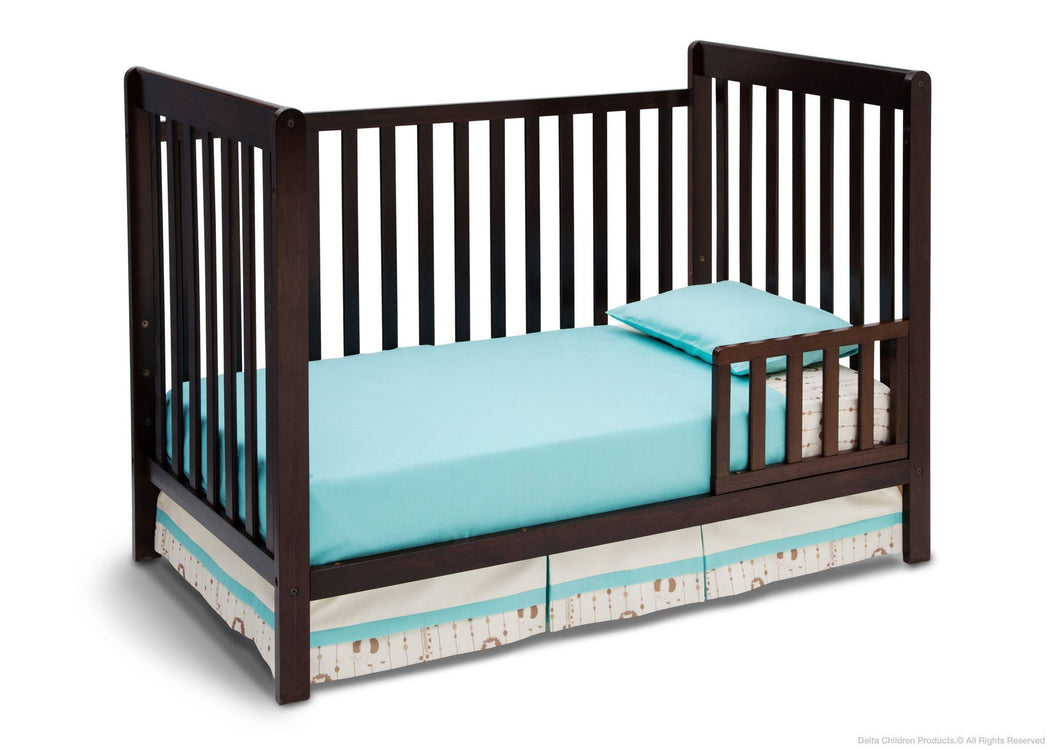 Delta Children Dark Chocolate (207) Waves 3-in-1-Crib, Toddler Bed Conversion e3e