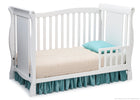 Delta Children White (100) Brookside 4-in-1 Crib, Toddler Bed Conversion a3a 9-Brookside 4-in-1 Convertible Crib