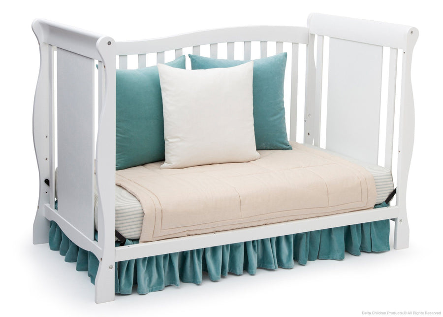 Delta Children White (100) Brookside 4-in-1 Crib, Day Bed Conversion a4a 10-Brookside 4-in-1 Convertible Crib