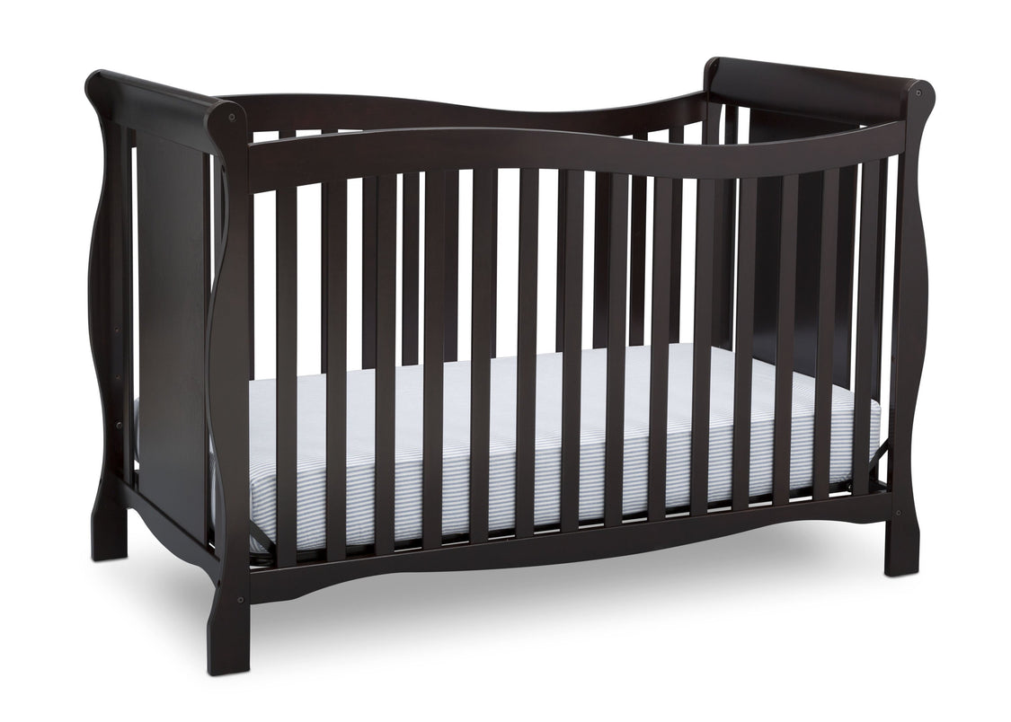 Delta Children Dark Chocolate (207) Brookside 4-in-1 Crib, Crib Conversion b3b