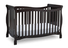 Delta Children Dark Chocolate (207) Brookside 4-in-1 Crib, Crib Conversion b3b 2-Brookside 4-in-1 Convertible Crib