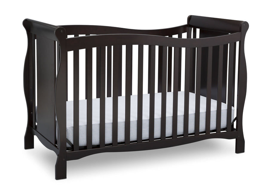 Delta Children Dark Chocolate (207) Brookside 4-in-1 Crib, Crib Conversion b3b 2-Brookside 4-in-1 Convertible Crib