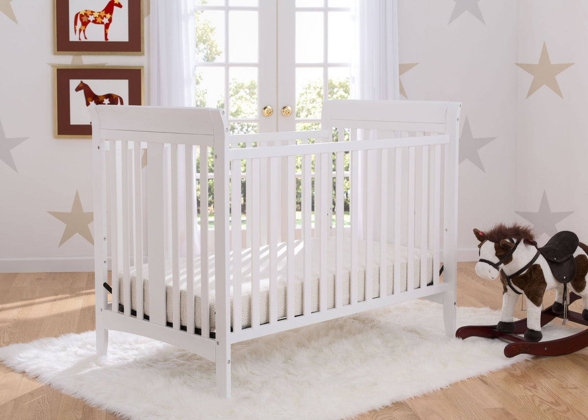 Delta Children White (100) Parkside 3-in-1-Crib, room shot a1a