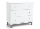 Delta Children White / Grey (027) Tribeca Three-Drawer Dresser Side View 1 a2a 1-Tribeca 3 Drawer Dresser