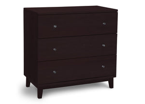 Delta Children Dark Chocolate (207) Tribeca 3 Drawer Dresser, Angle View a2a 2