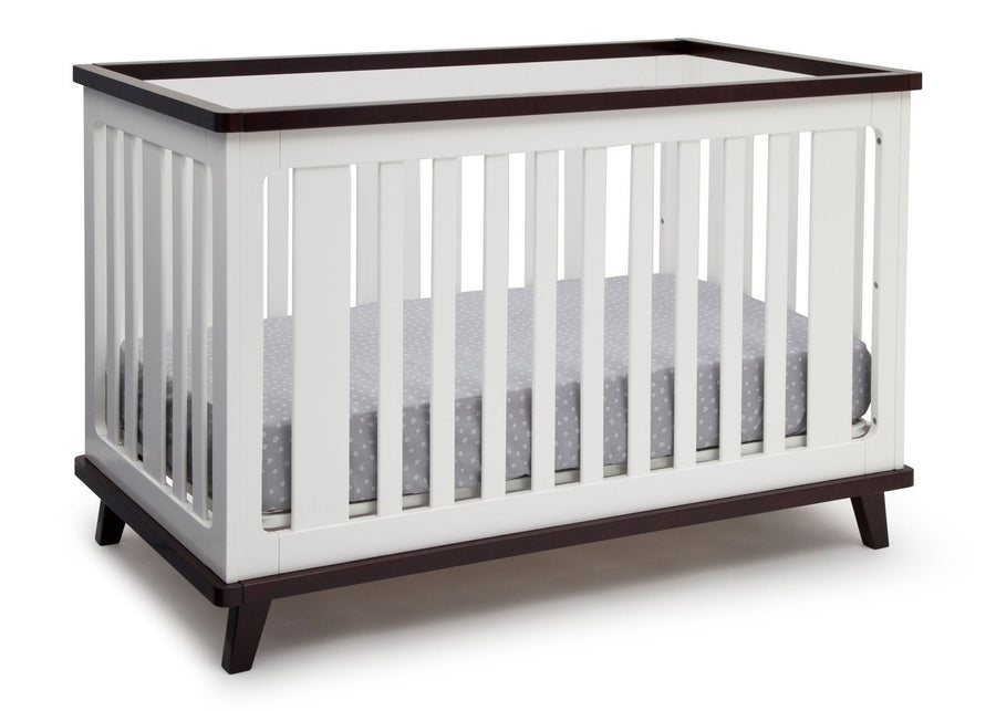 White with Dark Chocolate (141) 10-Ava 3-in-1 Convertible Crib