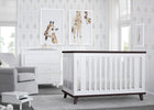 White with Dark Chocolate (141) 8-Ava 3-in-1 Convertible Crib