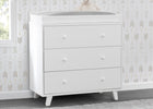 White (100) 68013-100 1-Ava 3 Drawer Dresser with Changing Top