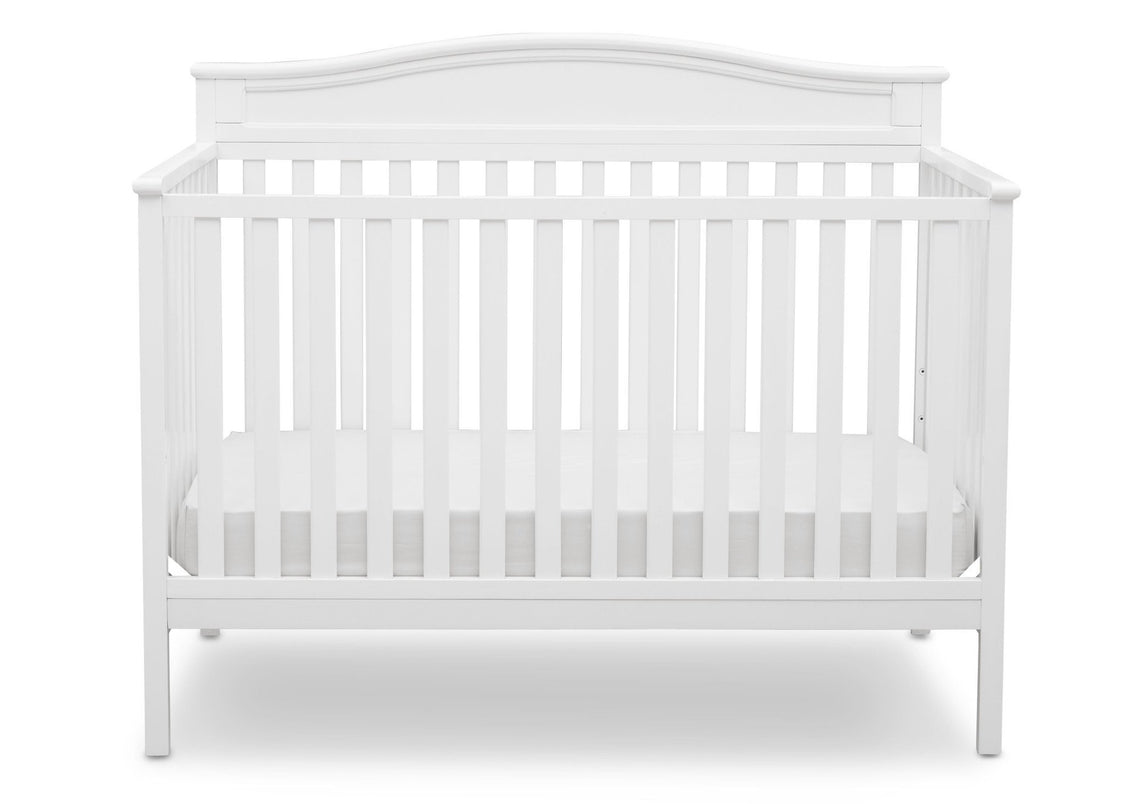 Delta Children White (100) Larkin 4-in-1 Crib, Front View a3a