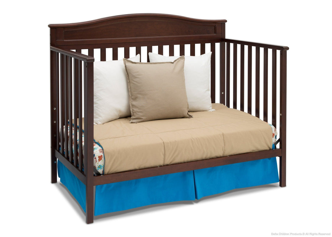 Delta Children Black Cherry Espresso (607) Larkin 4-in-1 Crib, Day Bed Conversion d4d