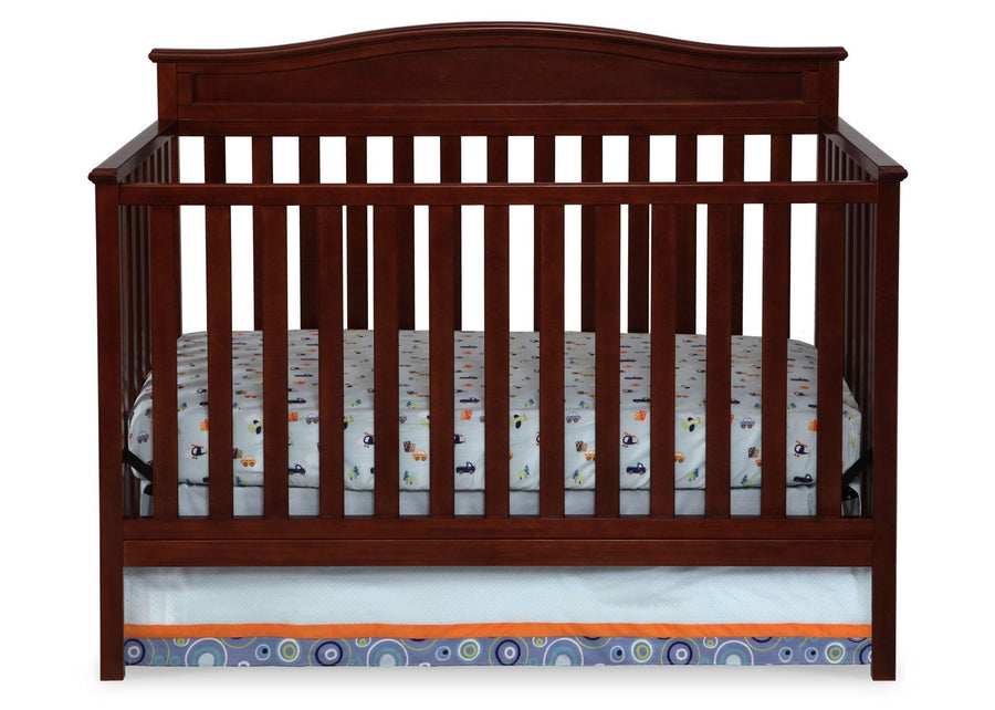 Delta Children Merlot (615) Larkin 4-in-1 Crib, Front View c1c 11-Larkin 4-in-1 Crib