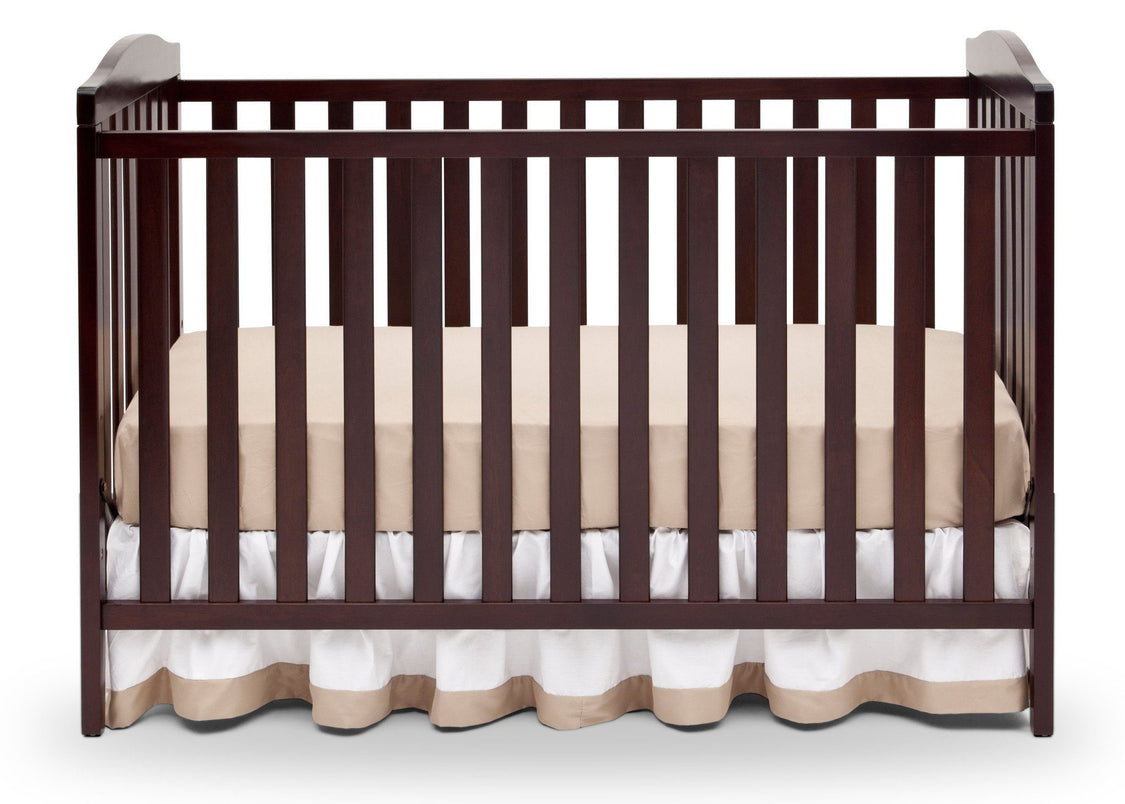 Delta Children Dark Chocolate (207) Capri 3-in-1-Crib (6922), Front View, d3d