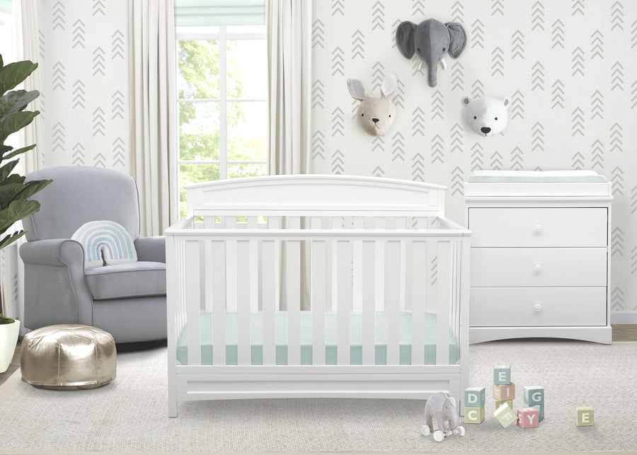 White (100) 13-Sutton 4-in-1 Convertible Crib