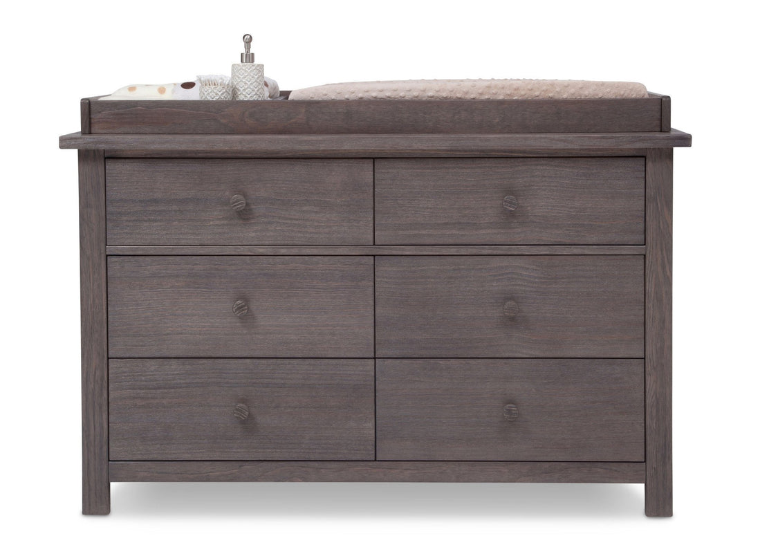 Serta Rustic Grey (084) Northbrook 6 Drawer Dresser, Front View with Props 1