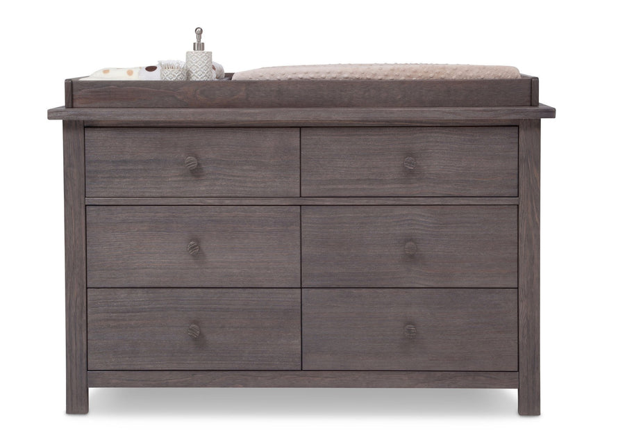 Serta Rustic Grey (084) Northbrook 6 Drawer Dresser, Front View with Props 1 6-Northbrook 6 Drawer Dresser