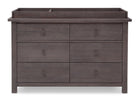 Serta Rustic Grey (084) Northbrook 6 Drawer Dresser, Front View with Top a3a 4-Northbrook 6 Drawer Dresser
