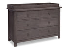Serta Rustic Grey (084) Northbrook 6 Drawer Dresser, Side View with Top 7-Northbrook 6 Drawer Dresser