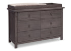 Serta Rustic Grey (084) Northbrook 6 Drawer Dresser, Side View with Top and Props 2 a8a 5-Northbrook 6 Drawer Dresser
