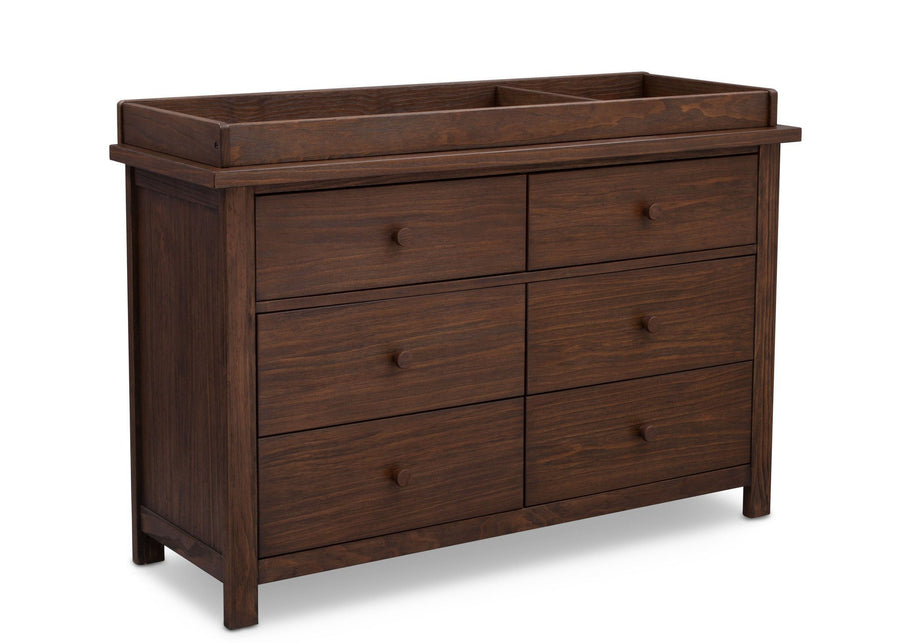 Serta Rustic Oak (229) Northbrook 6 Drawer Dresser, Side View with Top b4b 11-Northbrook 6 Drawer Dresser